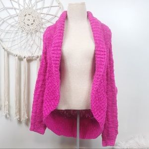 St. John Pink Knit Chunky Slouch Cardigan